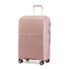 Valise British Traveller Moyenne Taille 68 Litres Rigide | Roues à 4 Poussées et Serrure TSA (Rose)