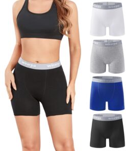 Short Cycliste Femme Wirarpa Panty Anti Frottement en Coton - Lot de 4, 5,5" Inseam | Séance d'Entraînement Comfortables