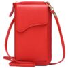 HoaaiGo Sac à Bandoulière Portable pour Femme, Petit Cuir PU Mini Sac Épaule, Fentes Réglables et Portefeuille Fille