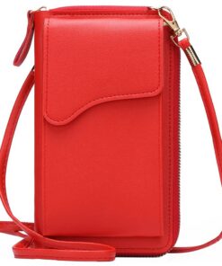 HoaaiGo Sac à Bandoulière Portable pour Femme, Petit Cuir PU Mini Sac Épaule, Fentes Réglables et Portefeuille Fille