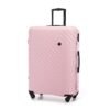 WITTCHEN Valise de Voyage à Roulettes 4 Roues ABS Coque Rigide Serrure à Code Poignée Télescopique Taille XL Rose Clair