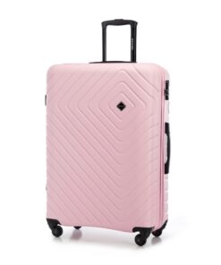 WITTCHEN Valise de Voyage à Roulettes 4 Roues ABS Coque Rigide Serrure à Code Poignée Télescopique Taille XL Rose Clair