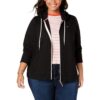 Tommy Hilfiger Sweatshirt Capuche Femme Classique avec Cordon Élastique et Doublure Chaude – Hoodie Zip-Up pour Femmes M