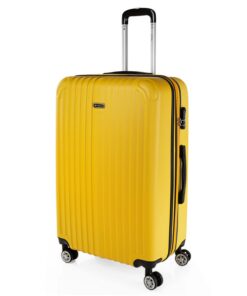 Valise Itaca Grande Taille 23Kg Rigide Spacieuse XL pour Soute Avion Ultra Résistante Jaune, Idéale pour Voyages Longs e