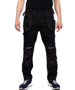 DINOZAVR Flex Pantalon De Travail Homme avec Passants De Ceinture, Fermeture Éclair YKK, Poches Arrière Et Cargo, Élasti
