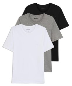 BOSS 3-Pack Crew Neck Cotton Jersey T-Shirts Homme | Polyester-Free | Perfect Gift for Men | M-LSizes | Tops Best Seller