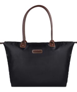 Sac Cabas Femmes Imperméable en Nylon pour Shopping et Voyage Noir