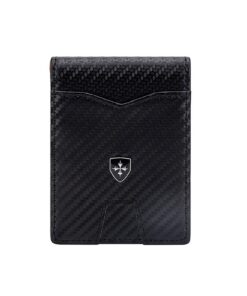 Dinghaole Portefeuille Homme Slim en Fibre de Carbone avec Protection RFID, Poche pour Cartes de Crédit et Clip de Bille