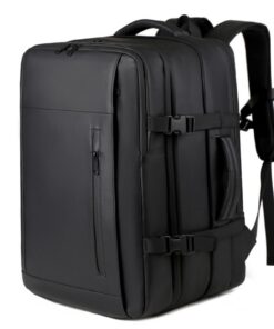 Sacs à dos de voyage antivol Noir, sac à dos portable avec séparation sèche et humide, sac à dos de voyage extensible av