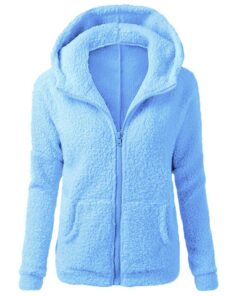 Vetement Femme Hiver Chaud Pas Cher Sweat Zippé Polaire Veste Capuche Y2K