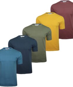 Xact T-Shirts en Coton pour Hommes - Lot de 5 - Col Rond - Comfort & Durabilité