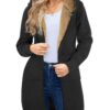 Nadeer Veste Femme Polaire Chaude Doublée Zipée avec Capuche et PochesAutomne Hiver Outerwear