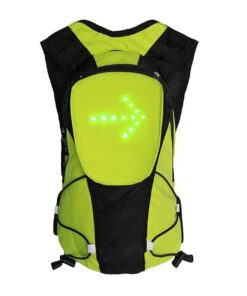 LEDWARNING Sac à Dos 5L Clignotant réfléchissant avec Signalisation de Direction Pour Vélo Trottinette Rechargeable USB