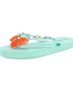 Tongs JOMIX Fleurs Perles Femmes Confortables Légères Été Piscine Plage Mer