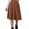 CUPSHE Jupe pour femme taille haute boutonnée sur le devantJupe midi de vacancesJupe courte