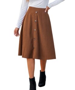 CUPSHE Jupe pour femme taille haute boutonnée sur le devantJupe midi de vacancesJupe courte