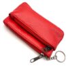Charmoni Portefeuille Homme Rouge Fermeture Éclaire Cuir Véritable Multiples Poches Compatible Homme Mode