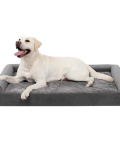 KSIIA Panier Chien Orthopédique XXL, Canapé et Fauteuil 121x76x18cm, Coussin Déhoussable Lavable OEKO-TEX