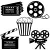 Cabilock Lot de 5 Plaques Murales de Cinéma pour Décoration d'Intérieur | Decoratif | Enfants | Événements | Taille: Gra