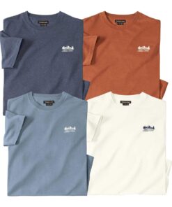 ATLAS FOR MEN Tee-shirts pour Hommes - Manches Courtes - Grandes Tailles M au 5XL - Mode Matelassée - Chic et Confortabl