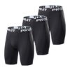 HULG Short de compression running homme à séchage rapide et respirant, ajusté, 3 pièces, pour l'entraînement musculation