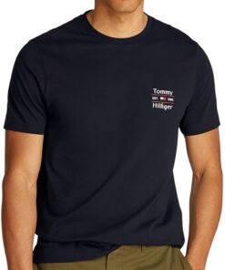 Tommy Hilfiger T-Shirt Printé Hiver Homme Noir 100% Coton