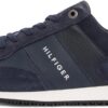 Tommy Hilfiger Baskets de Running Homme Iconiques en Cuir et Velours MixtesSlimfits Nouveauté