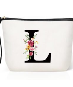 Sac de Maquillage Grande Trousse Maquillage Femme Personalisée Initiale (L)