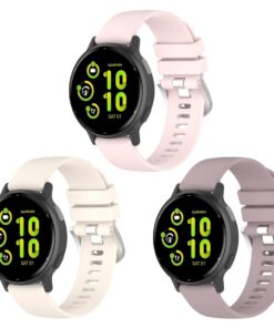 Bracelets de rechange Garmin en silicone souple pour Vivoactive 5/Vivoactive 3/Venu Sq/Venu 2/Forerunner 55/Forerunner 2