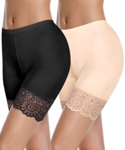 Kiiwah Anti-Frottement Cuisse Shorts sous-Vêtements Femmes Shorts en Dentelle Sécurité Extensibles 2 Pièces