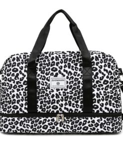 Sac de Sport Femme Imperméable Noir pour Yoga/Weekend/Gym/Voyage