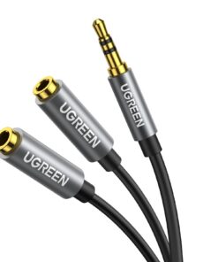 UGREEN Splitter Audio Jack |5mm Mâle vers Double Jack Femelle Adaptateur Casque Écouteur Câble Stéréo pour Ordinateur Té