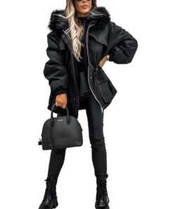 Manteau de Parka Amropi Femme Fourrure d'Hiver Capuche Blouson ManteauxChauffant_Mode_Gratte_Chercher