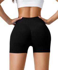 Runmeihe Haute Shorty Pour Femme | Élastique | Yoga | Fitness | Cyclisme | Anti-Frottement | Taille Haute | Shorts Sport