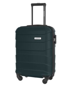 Barrens Valise Cabine Rigide Vert Bagage Leger 4 Roues Serrure Combinaison ABS Ultra Leger 34L Poignée Télescopique