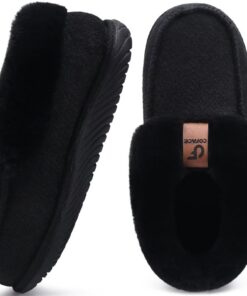 COFACE Pantoufles d'hiver fermées chaudes et moelleuses en feutre doublées fourrure - Pour les femmes - Douillettes pour