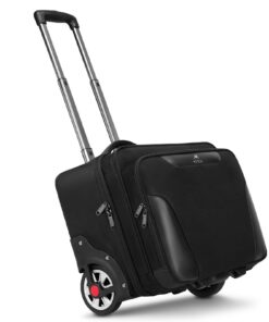 Sacoche à Roulettes MATEIN pour Ordinateur Portable 17,3 Pouces, Noir - Trolley Professionnel Étanche pour Voyageurs et