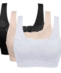 Litthing Brassière Soutien-Gorge Sans Armature Respirant Confortable pour Yoga Fitness Femme Sexy Dentelle
