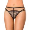 Axami V-7888 Marshmallow String Bicolore Top Qualité Feminin - Fabriqué en UE, Noir-Beige, XL