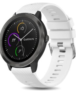 Bracelet Garmin compatible avec Vivoactive 3/5/6 et Forerunner 245/645, Silicone de 20mm pour Venu/Venu Sq/Venu 2 Plus/V