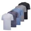 FOVDTAALot de 5 t-shirts de sport pour hommeperméables à l’air, manches courtes et col rond, parfait pour l'entraînement