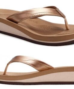 COFACE Femmes Sandales Tong Compensees été Plage Piscine et Vacances Wrestlesole Comfortable