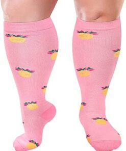 Chaussures de compression grande taille 20-30mmhg extra-large pour hommes et femmes, bas jusqu'aux genoux, soutien durin