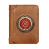 Général Hommes Haute Capacité Portefeuille Trifold en Cuir Véritable Noir[Viking Compass 1][Classe énergétique A]