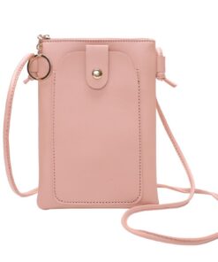 Pochette Téléphone Portable Femme en Cuir PU, Sac Bandoulière Réglable Pour Femme, Sacoche Mini pour Téléphone Portable