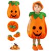 Costume Citrouille Enfant Halloween, Déguisement Complexe Enfant Pour Halloween et Cosplay, Chapeau et Chaussures Inclus