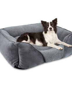 FURTIME Panier pour Chien Moyen Taille, Lit Lavable Duveteux Anti-anxiété pour Chiens, 63x53x20cm FURTIME Coussin Anti