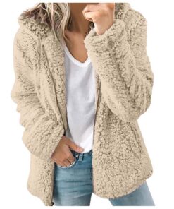 Veste polaire HAOLEI femme chic et chaude pour l'hiver zippée avec capuche et poche