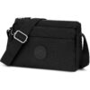 WACCET Sac Bandoulière Femme, Sac à Main en Nylon Imperméable pour Voyage, Travail et École (Noir)