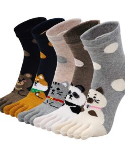 Chaussettes à doigts PUTUO Femme Séparés Ortés Fantaisie Coton 5 Paires Taille 36-41 OECD-S100 Sport